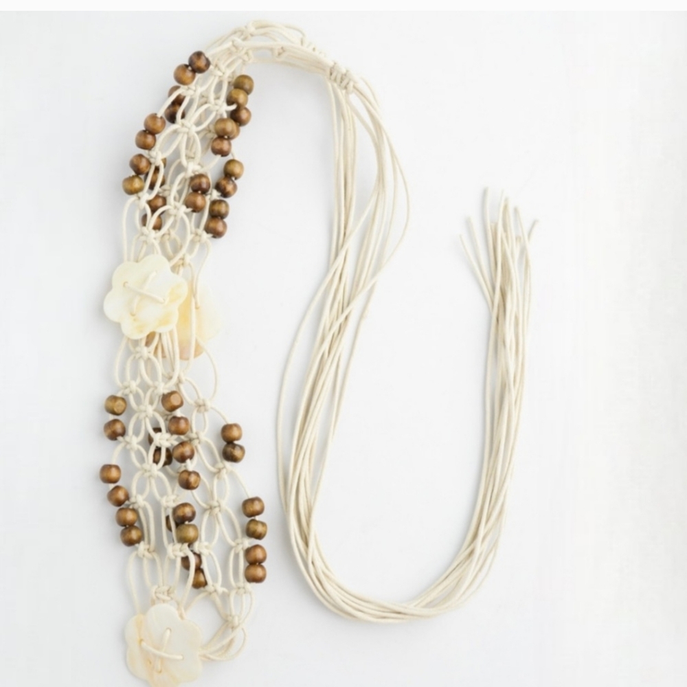 New scalloped shell macrame belt - Picture 6 of 9